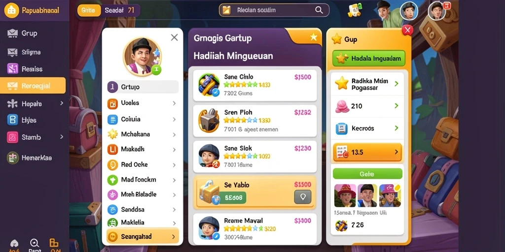Screenshot: Beragam permainan pilihan yang tersedia.