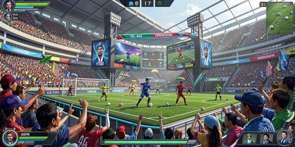 Tangkapan layar interaksi dengan teman dalam mode multiplayer.